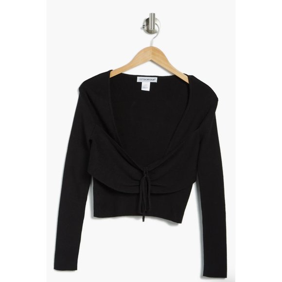 COTTON EMPORIUM Corset Sweater In Black NEW - Picture 3 of 3